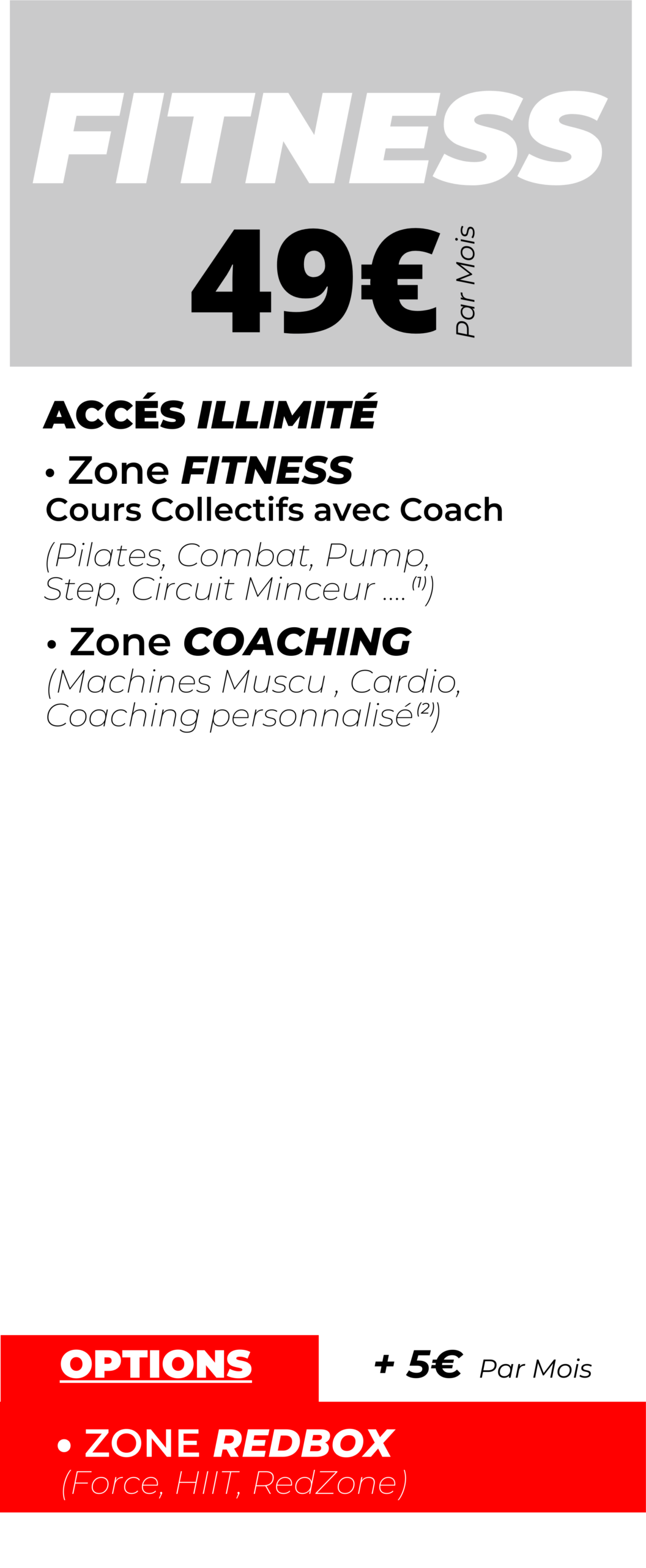 Tarif abonnement fitness salle de sport o-zone bordeaux